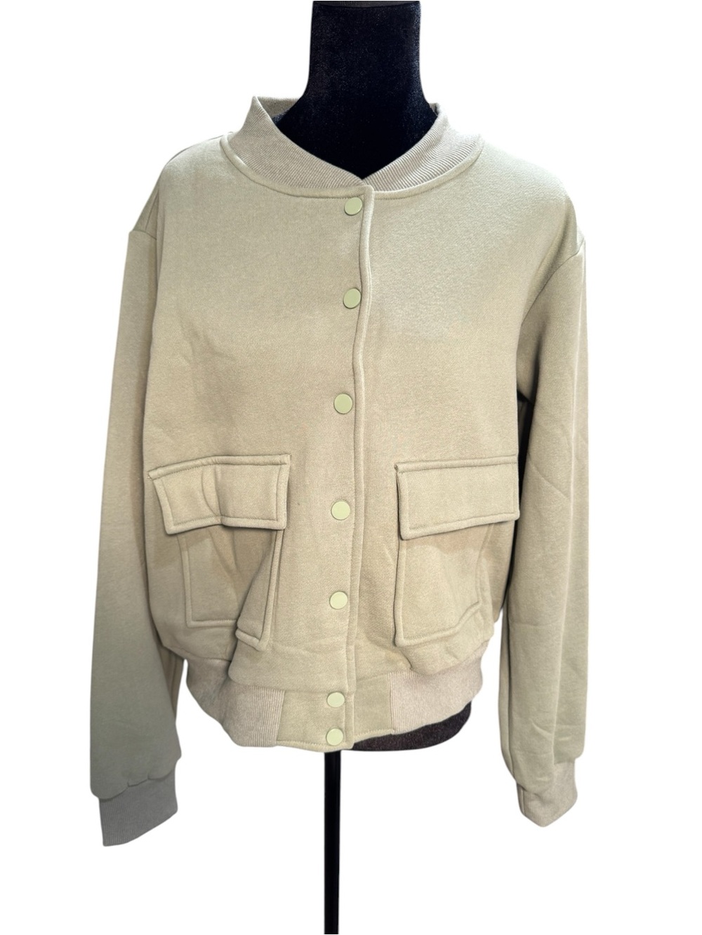 NEVER WORN - Amazon Women's Light Green Bomber Jacket - Size M
